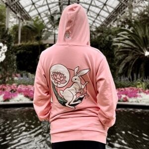 Saiyre Embroidered Rabbit Bunny Hoodie Women's Small